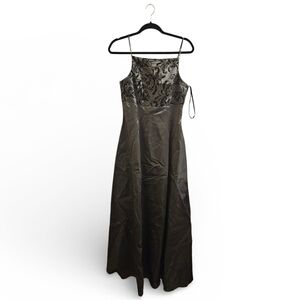 Grey Floor-length Prom Dress